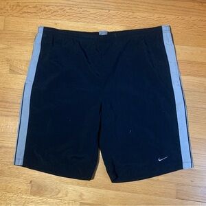 Nike Black and Gray Bathing Suit Board Shorts Men's Large